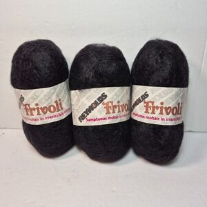 Reynolds FRIVOLI Mohair & Wool Yarn 1.5 oz Black #9 - 3 Skeins